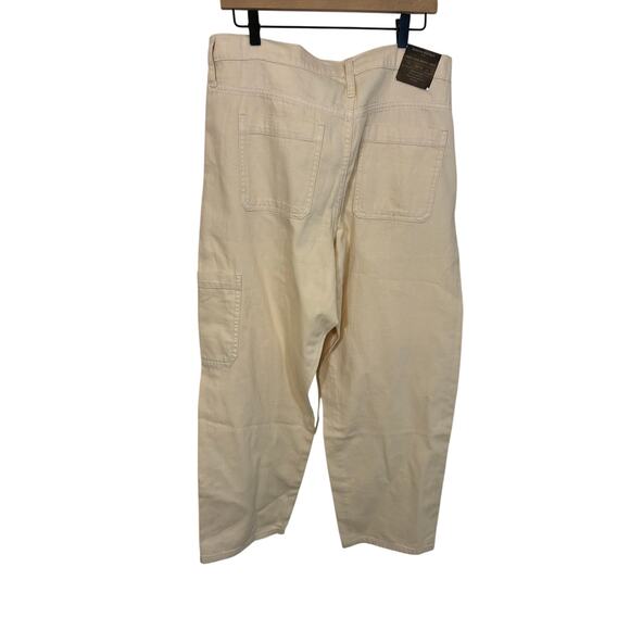 NWT Cream Banana Republic High-Rise Barrel Wide Leg Jeans 32/14 Lagenlook Street - Picture 4 of 5